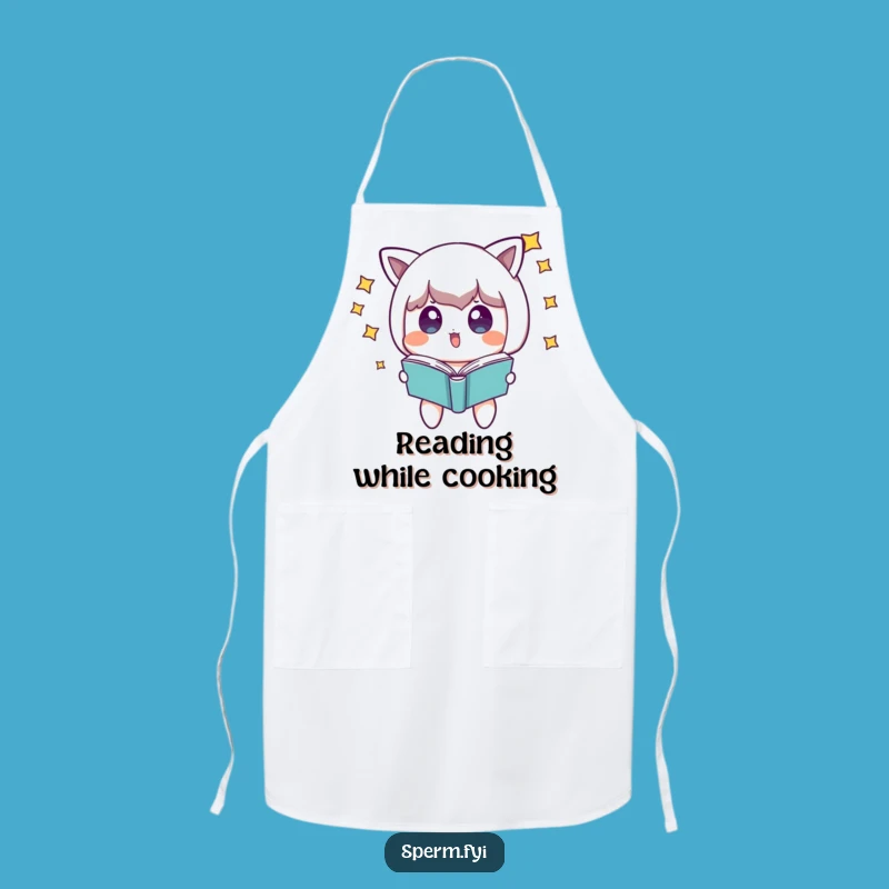 Funny Floating Book Apron: Reader's Gift for Magical Kitchen Fun