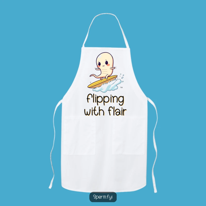 Funny Sperm Snack Chef Apron - Chip Surfing, Kitchen Humor Gift