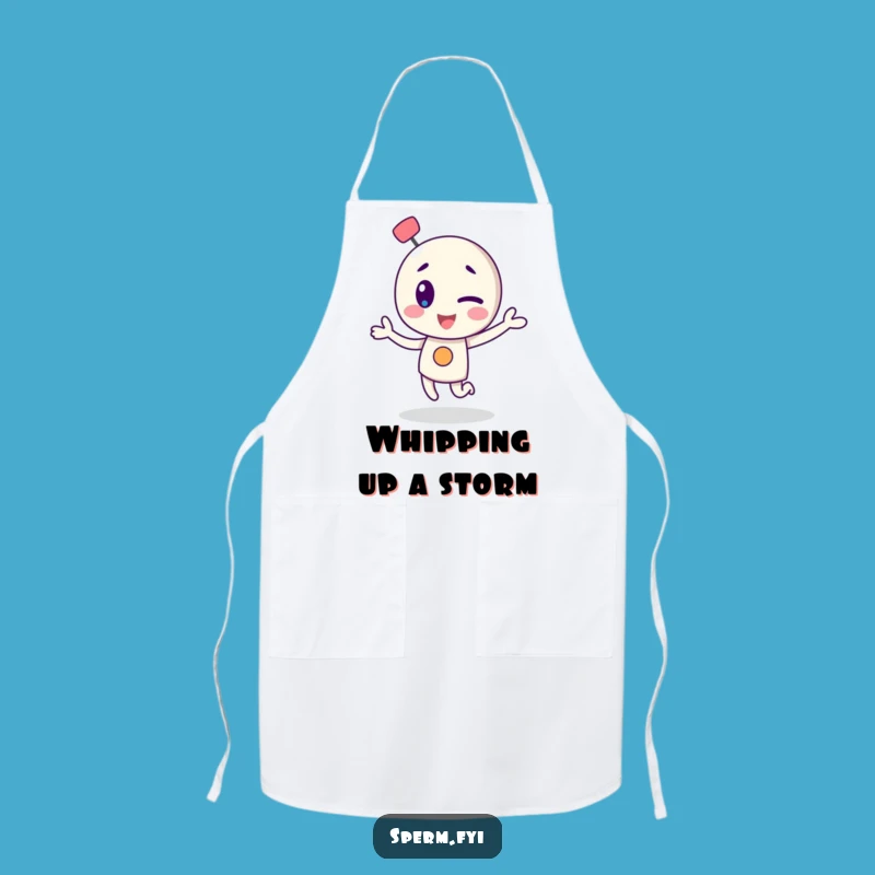 Funny Winking Atom Dance Apron: Cook with Atomic Flair!