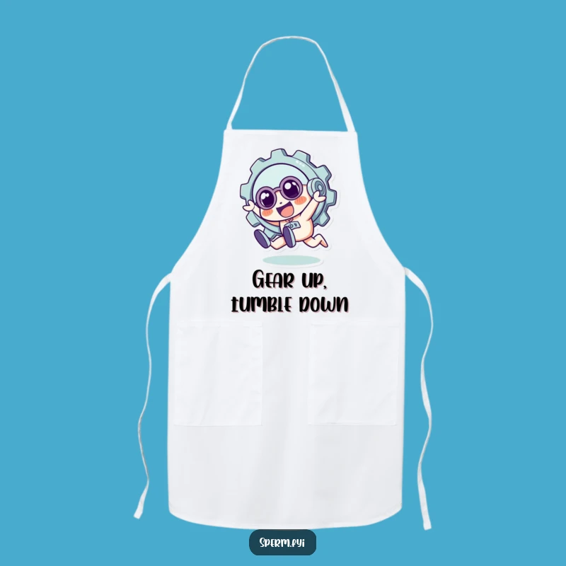 Funny Quirky Gear Tumble Apron - Whimsical Kitchen Wear for Fun Cooks