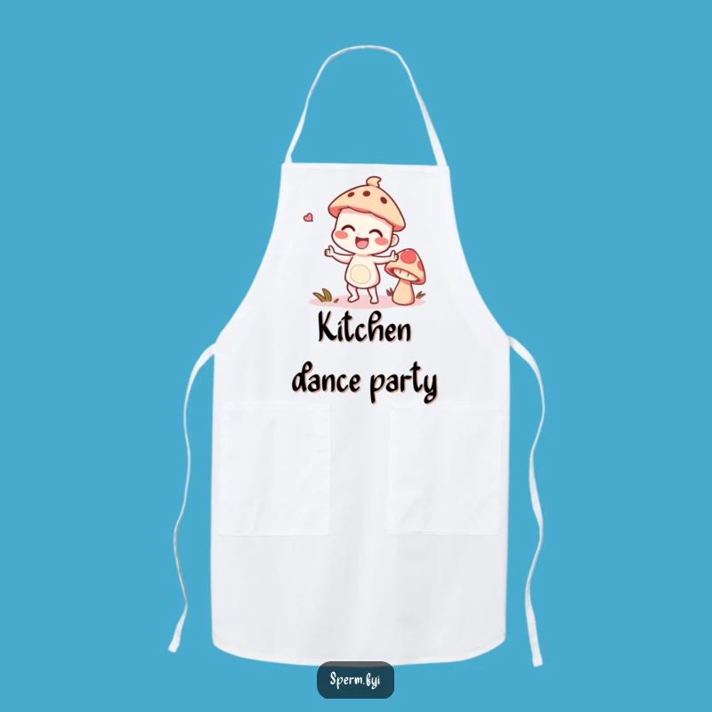 Funny Mushroom Dance Apron: Giggling Chef's Gift for Kitchen Fun