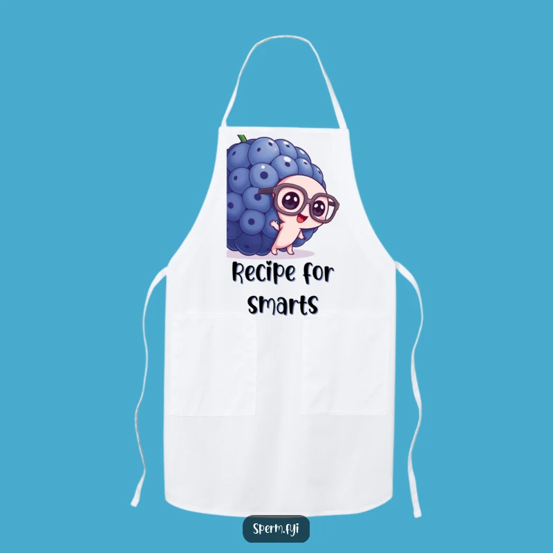 Funny Smart Sperm Chef Apron - Blueberry Peeker, Kitchen Humor Gift