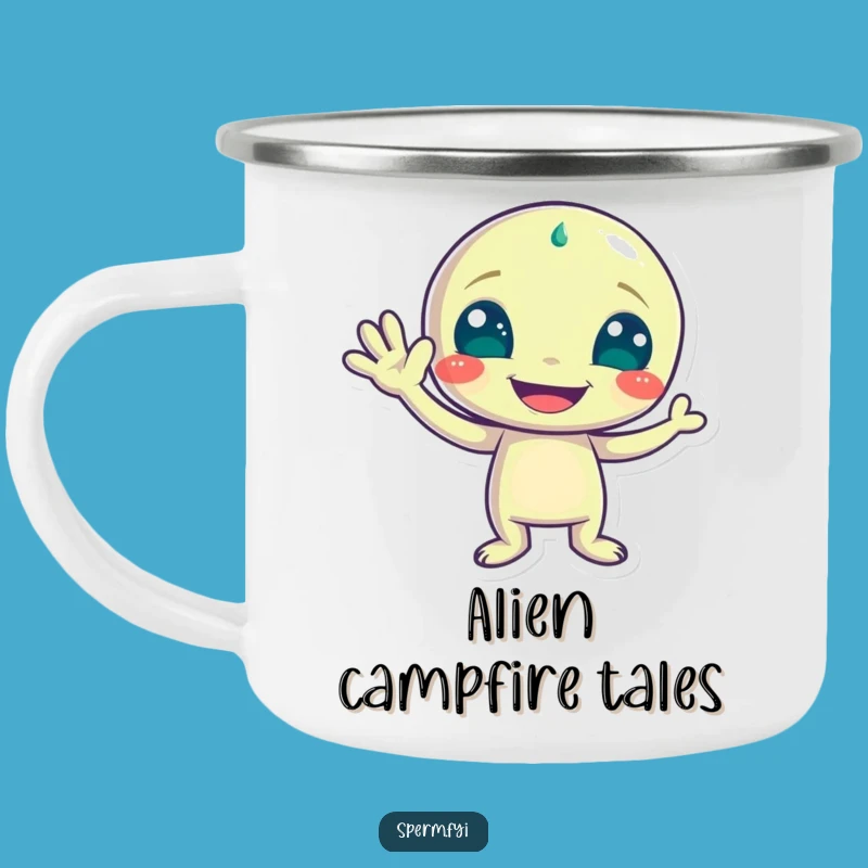 Funny Alien Wave Camping Mug: Outdoor Space Fun, Ultimate Funny Gift!