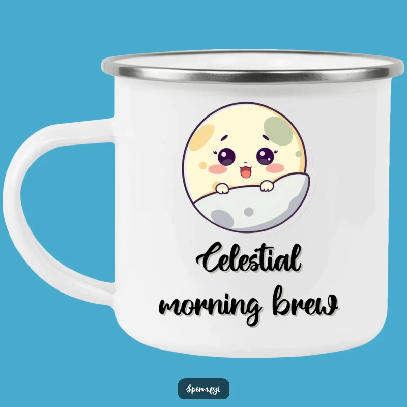 Funny Moon Peeking Camping Mug: Outdoor Surprise Space Fun, Ultimate Funny Gift!