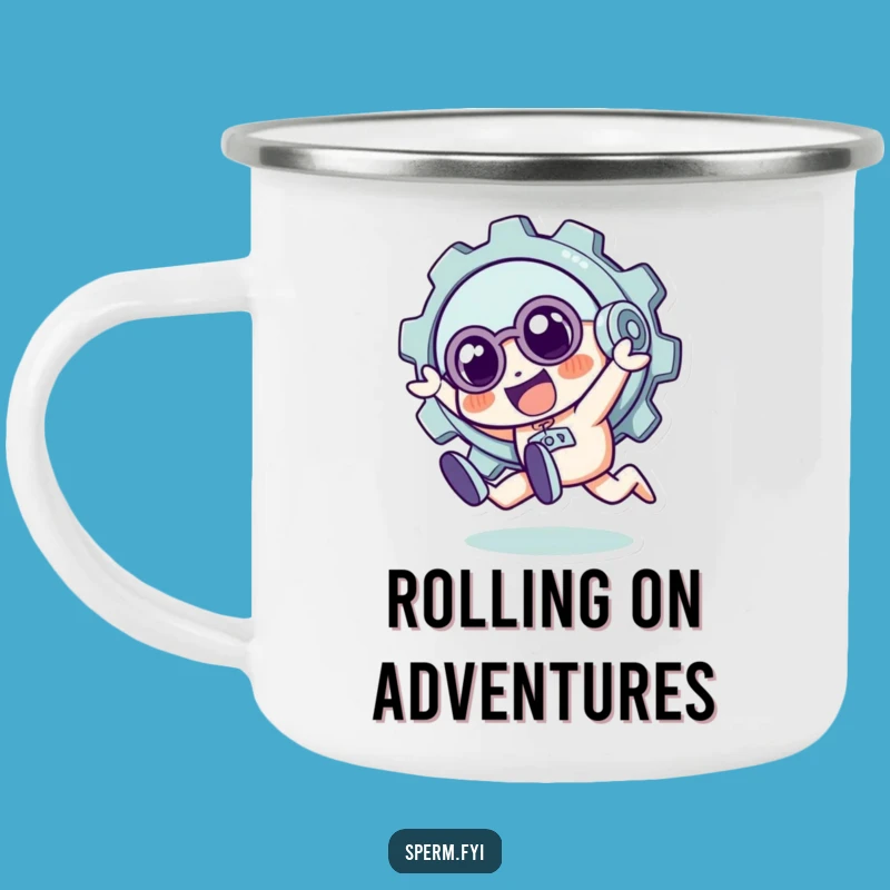 Funny Quirky Gear Tumble Camp Mug - Rugged & Humorous Outdoor Companion
