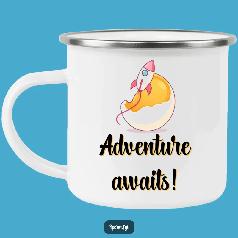 Funny Rocket Sperm Adventure Mug - Outdoor Launch, Rugged Humor Gift