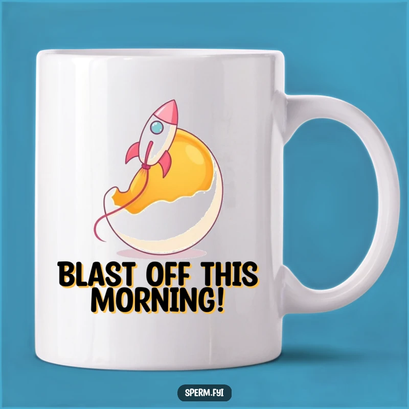 Funny Rocket Sperm Mug - Blast Off Fertility Fun, Unique Gift Idea