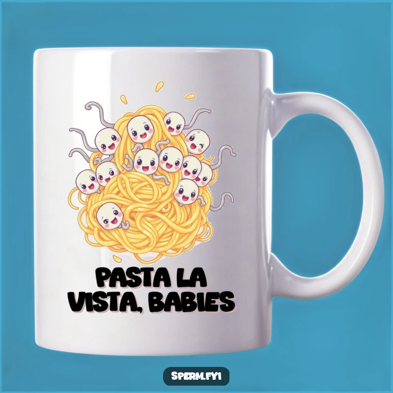 Funny Spaghetti Sperm Mug: Hilarious Noodle Chaos, Great Gag Gift for Friends