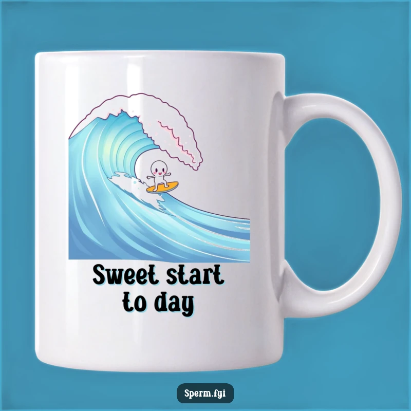 Funny Sperm Gummy Bear Surf Mug: Sweet Ride to Laughter, Unique Gift