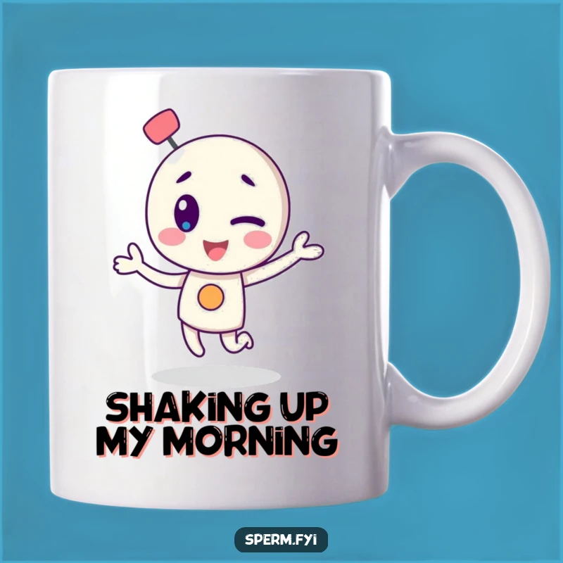 Funny Winking Atom Dance Mug: A Joyful Sip of Science Humor