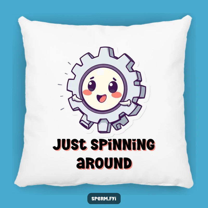 Funny Pillow: Cozy Gear Character Spinning, a Comfy and Humorous Decorative Gift