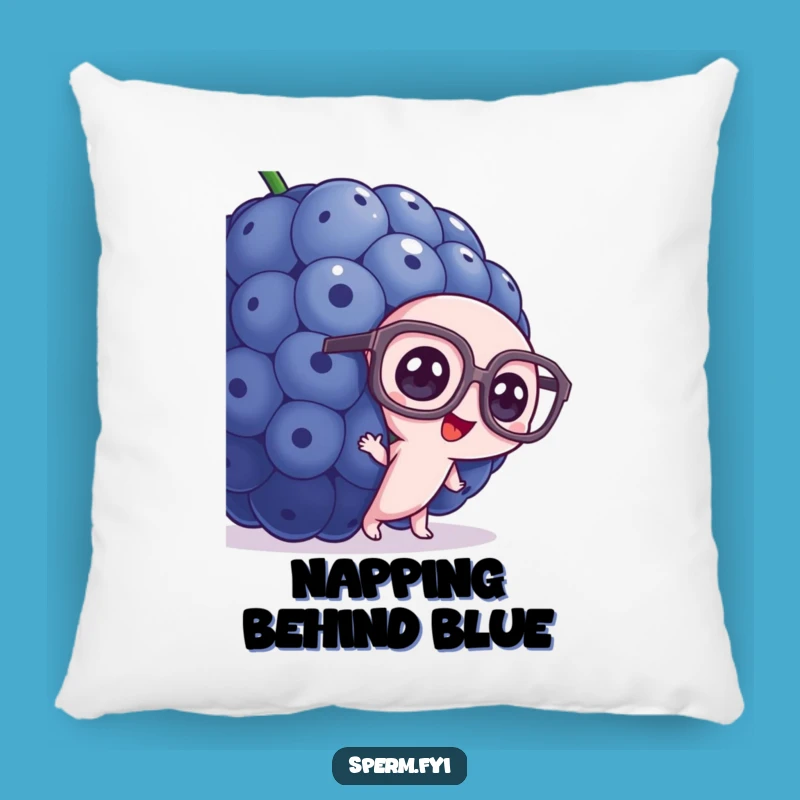 Funny Perplexed Sperm Pillow - Blueberry Observer, Cozy Gag Gift