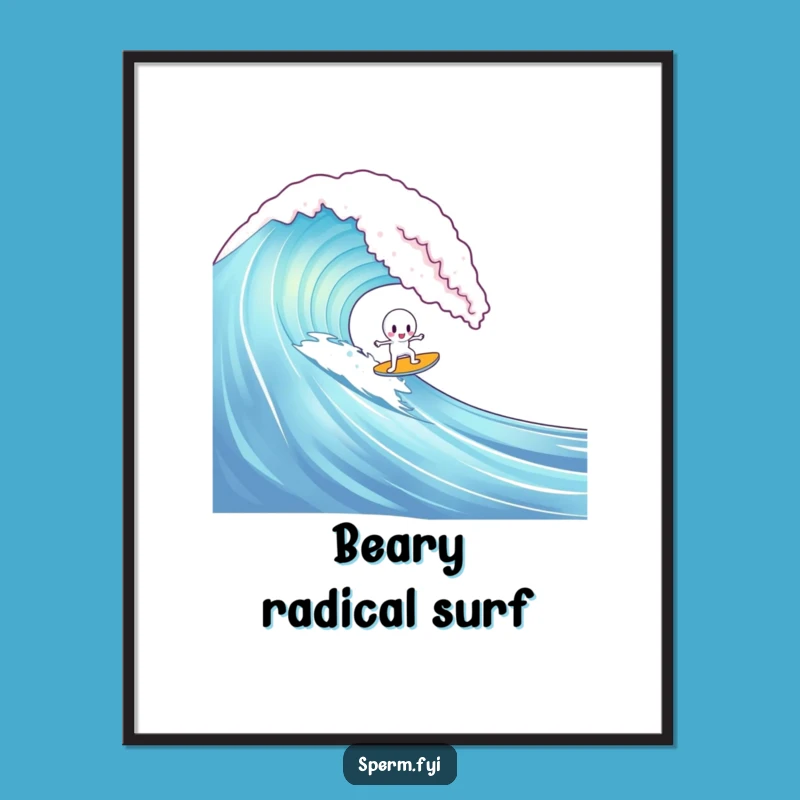 Funny Sperm Gummy Bear Surf Digital Print: Instant Sweet Art