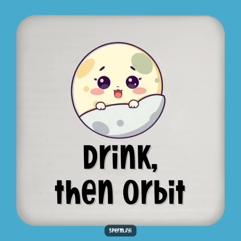 Funny Moon Peeking Drink Coaster: Protect Surfaces with Surprise Space Charm, Cute Funny Gift!
