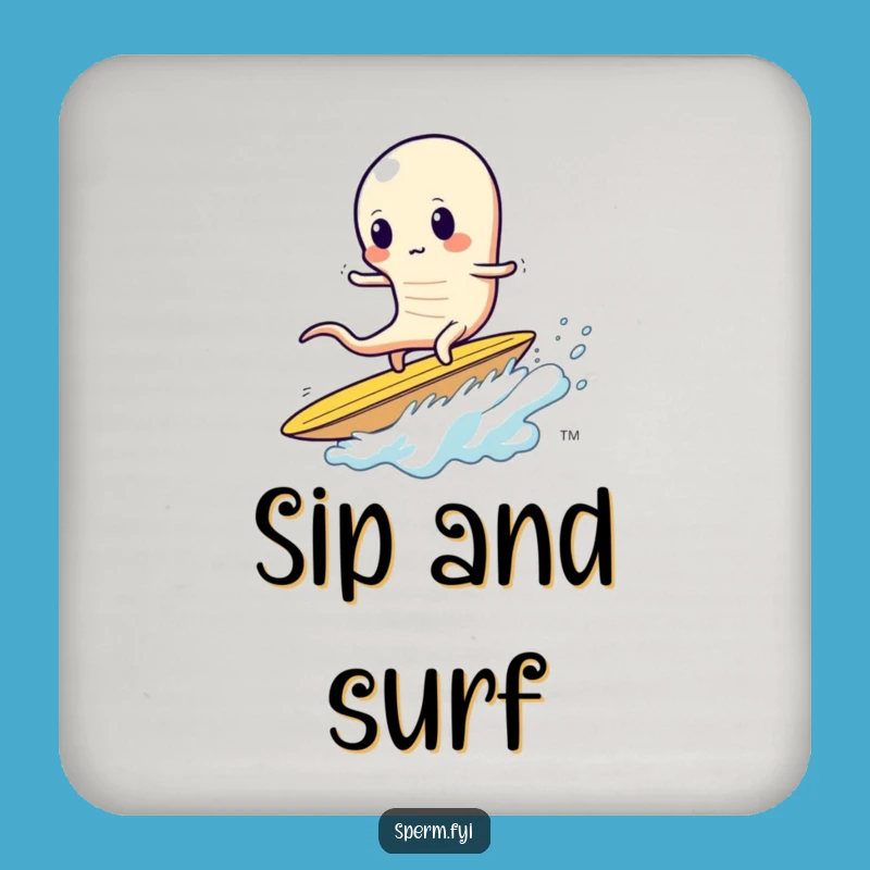 Funny Sperm Chip Coaster - Wobbly Rider, Barware Humor Gift