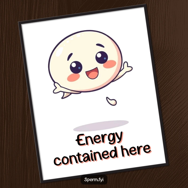 Funny Poster: A kawaii speech bubble character depicted mid-bounce, full of vibrant excitement and cheerful expression.