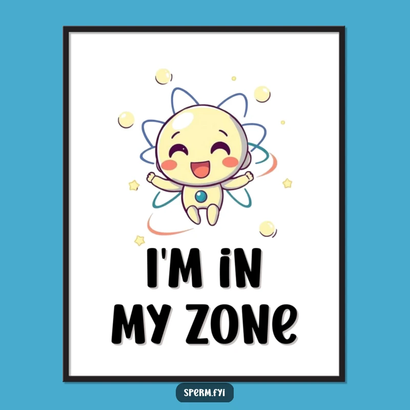 Funny Poster: Delighted Electron Orbiting, a Whimsical Science Art Funny Gift