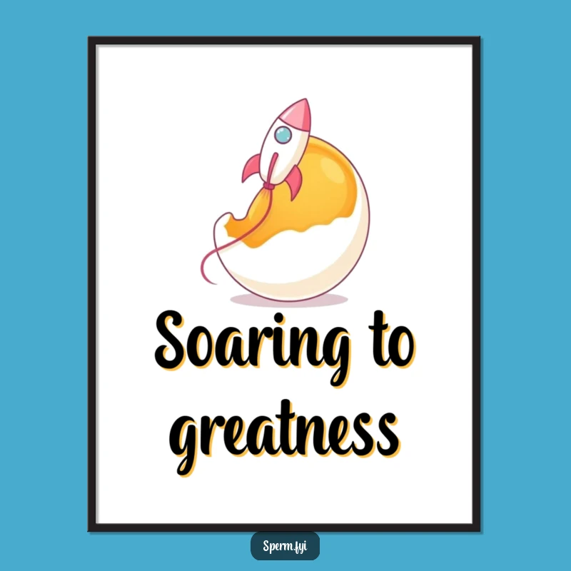 Funny Rocket Sperm Genesis Poster - Blast Off Art, Unique Humor Gift