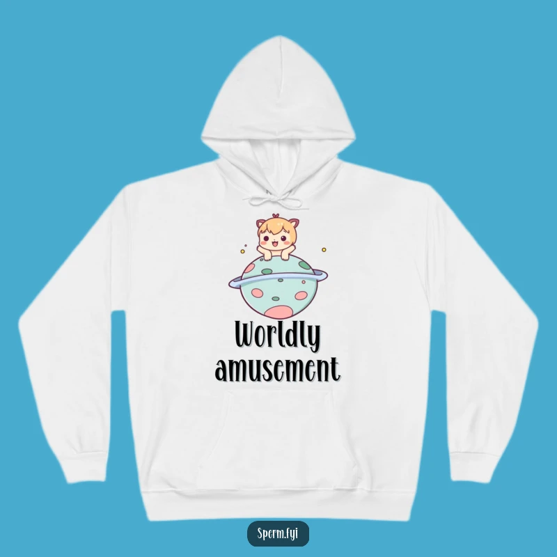 Cozy Funny Planet Bop Hoodie - Playful Character Cosmic Fun - Warm Gift!