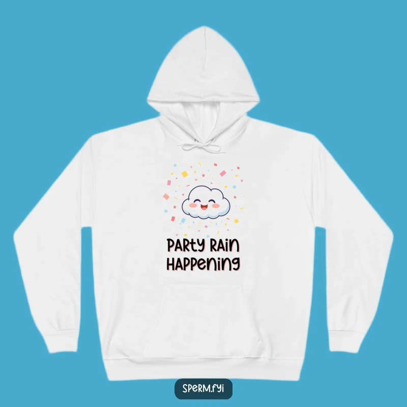 Cozy Funny Happy Cloud Confetti Hoodie - Warm & Whimsical Gift