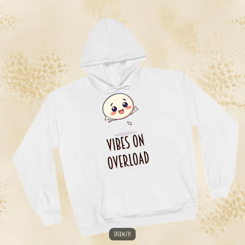 Funny Hoodie: A super cute kawaii speech bubble character in a joyful bounce, offering warmth and humorous cheer.