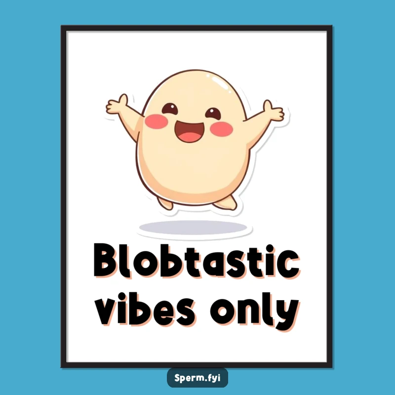 Free Printable Wall Art: Smiling Blob Bounce Funny Blob Downloadable Art