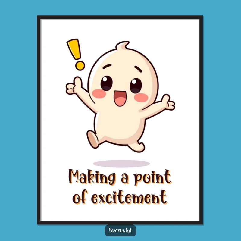 Free Printable Kawaii Exclamation Point Wall Art: Funny Energy Downloadable Art