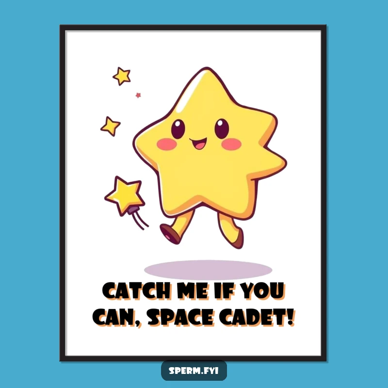 Free Printable Wall Art: Funny Star & Comet Taggy - Hilarious Space Downloadable Art