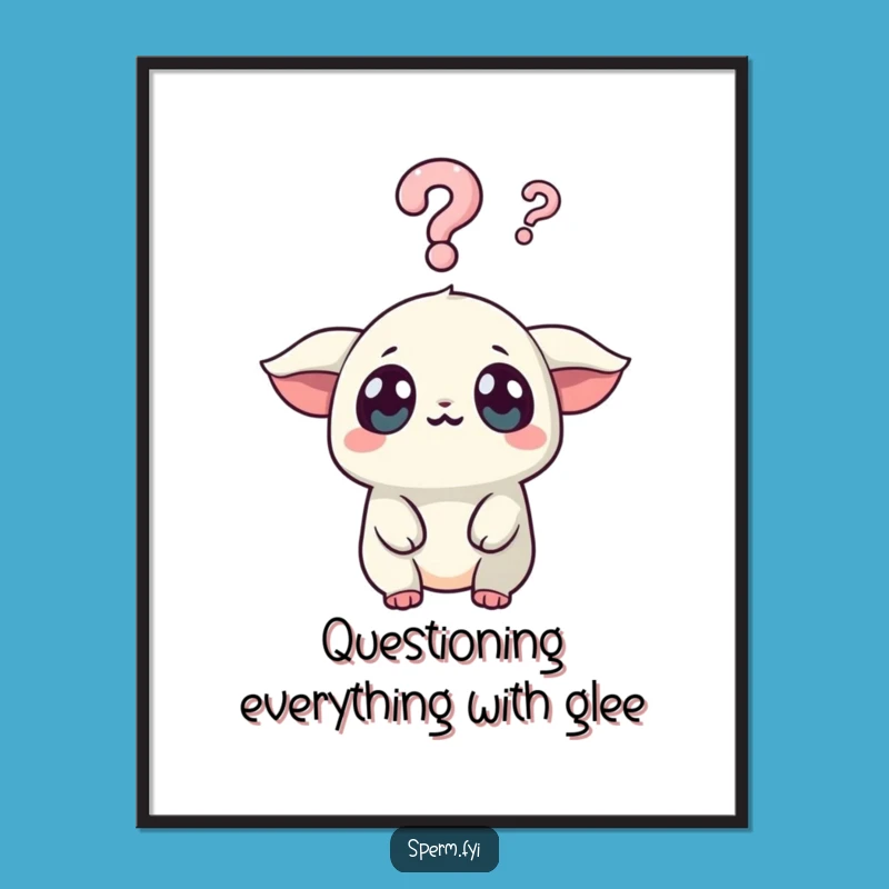Free Printable Wall Art: Surprised Kawaii Creature, Quirky Downloadable Art for Curious Spaces