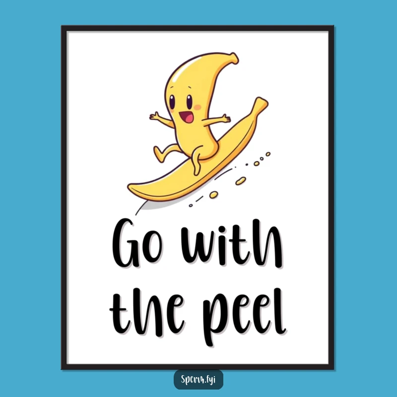 Funny Free Printable Wall Art: Sperm Banana Peel Ride, Dynamic Downloadable Decor