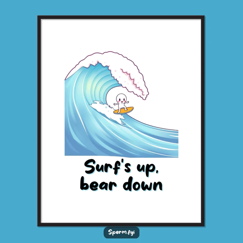 Funny Free Printable Wall Art: Sperm Gummy Bear Surf, Whimsical Downloadable Decor