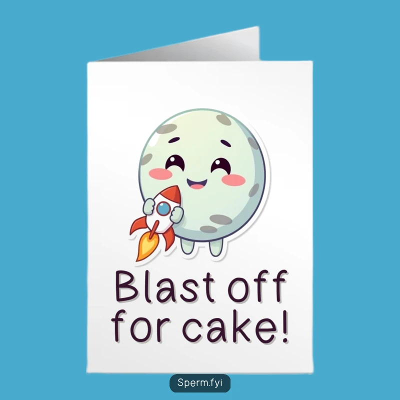Free Printable Birthday Card: Smiling Planet & Rocket - Funny Launch Gift