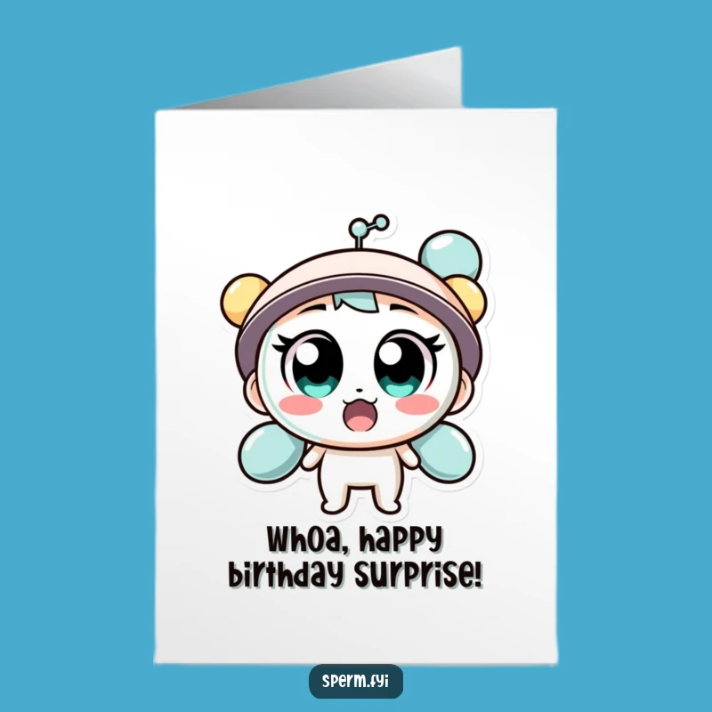 Free Printable Birthday Card: Surprised Molecule Downloadable for Shocking Fun