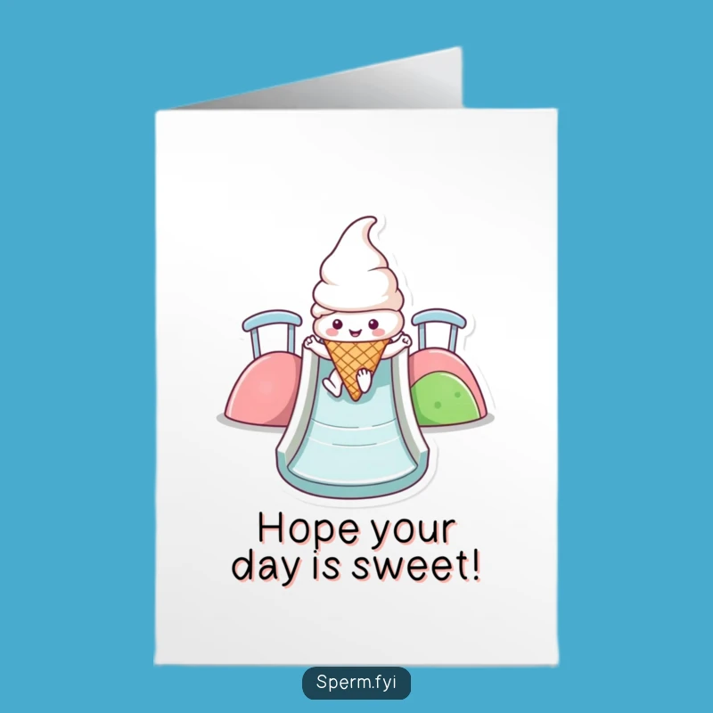 Free Printable Kawaii Ice Cream Card: Funny Birthday Downloadable Gift for Sweet Celebrations