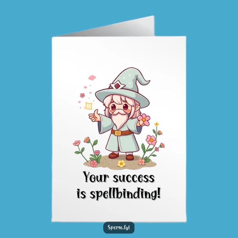 Free Printable Kawaii Magic Bloom Congrats Card: Funny Downloadable Celebration!