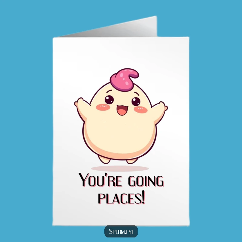 Free Printable Blob Congrats Card: Funny Bouncing Blob Downloadable Gift for Achievement
