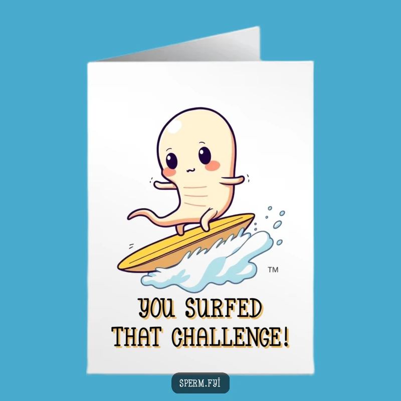 Free Printable Congrats Card: Sperm's Chip Balancing Act