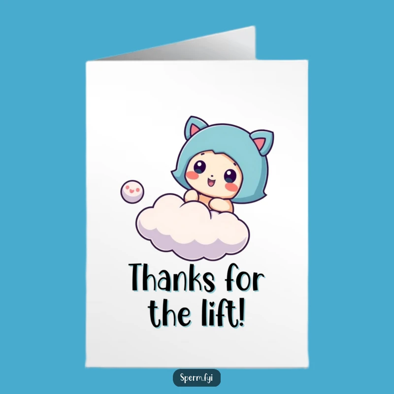 Free Printable Cloud Bounce Thank You Card: Playful Downloadable Gift