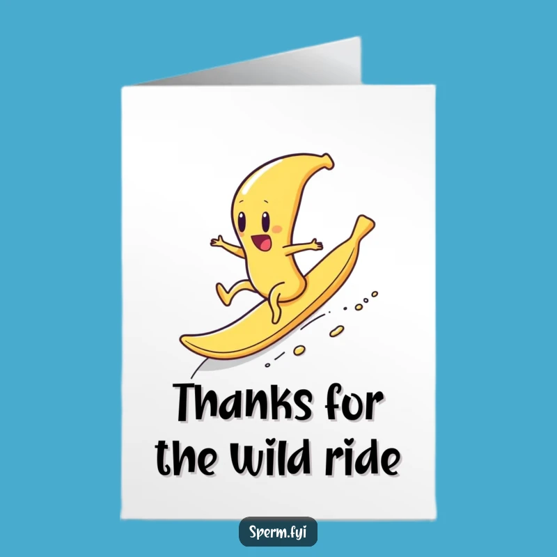 Free Printable Thank You Card: Banana Peel Sperm, Funny Downloadable Gratitude