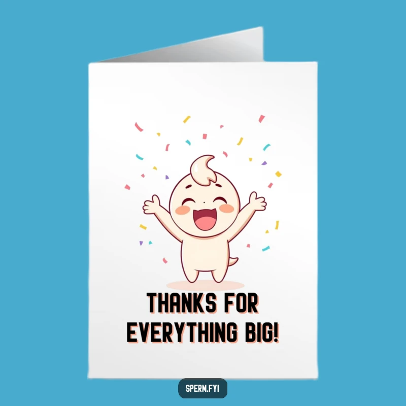 Free Printable Thank You Card: Cheerful Character Confetti Downloadable Gift