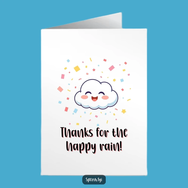 Free Printable Thank You Card: Giggling Cloud Confetti Shower, Downloadable Gift