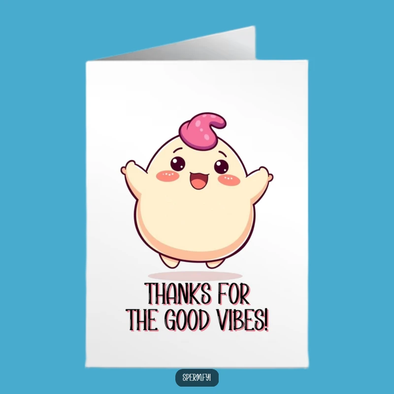 Free Printable Blob Thank You Card: Funny Bouncing Blob Downloadable Gift for Gratitude