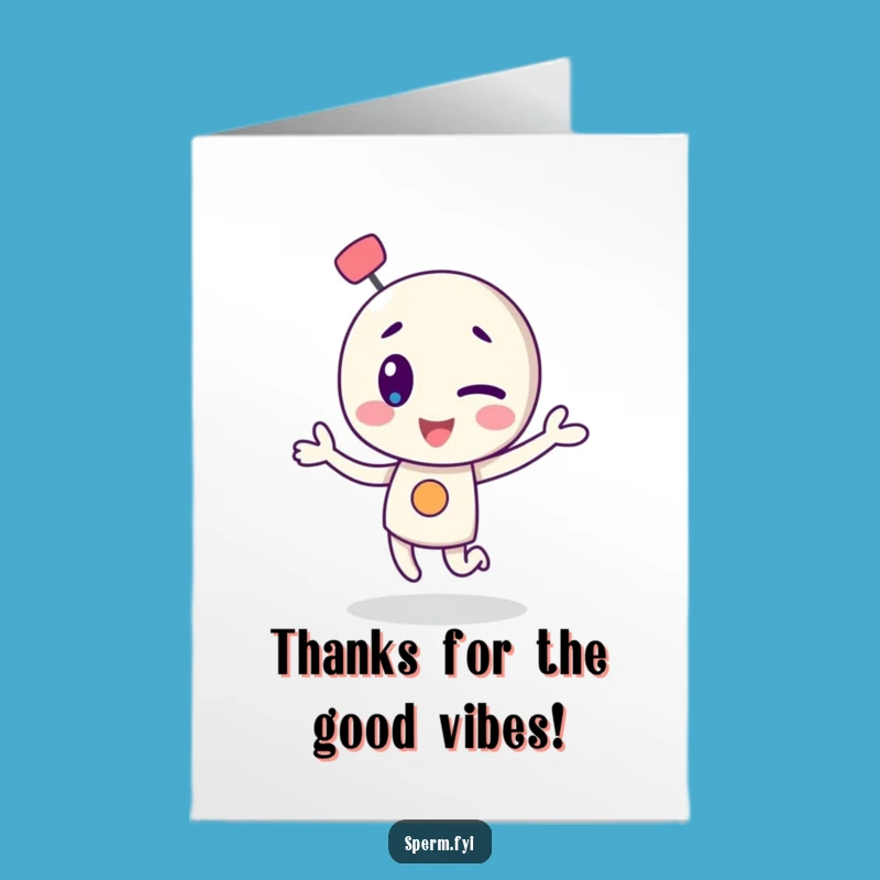Free Printable Thank You Card: Dancing Atom Downloadable for Gratitude with a Spin