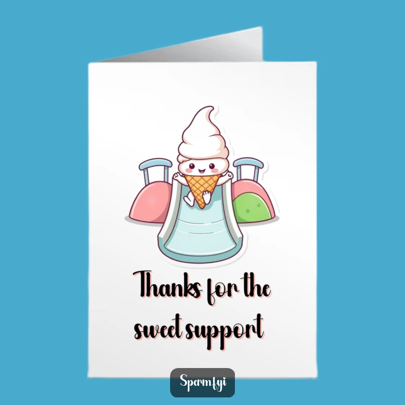 Free Printable Kawaii Ice Cream Card: Yummy Thank You Downloadable Gift for Sweet Gratitude