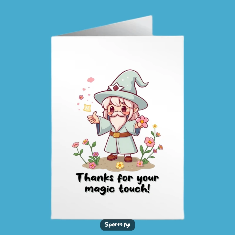Free Printable Kawaii Enchanted Thanks Card: Funny Downloadable Gratitude!