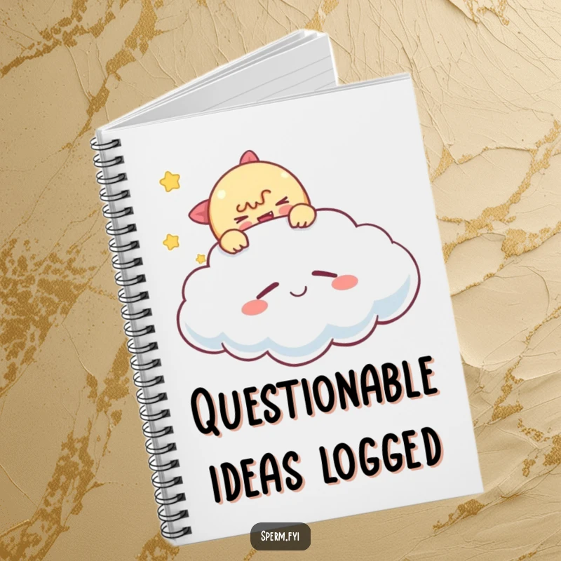 Funny tickling cloud notebook, a character tickling a sleeping cloud, great for notes and creative thinking.