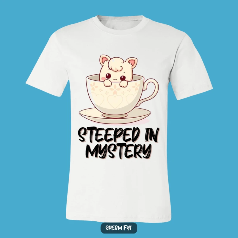 Funny Giant Teacup T-Shirt: Curious Character's Peek-a-Boo Tee