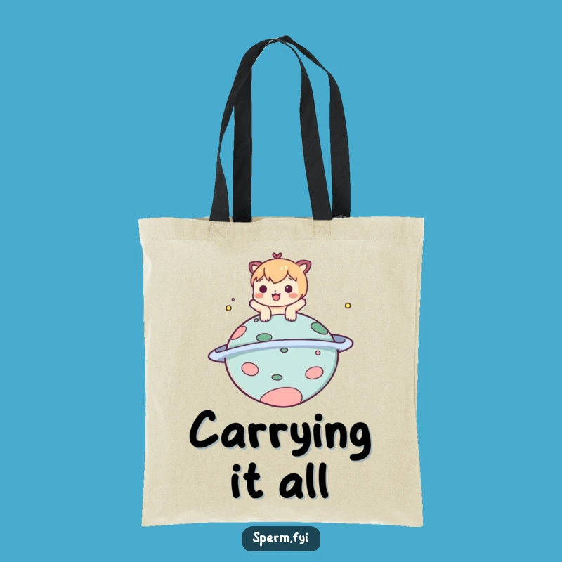 Funny Planet Bop Tote Bag - Playful Character Space - Practical Gift!