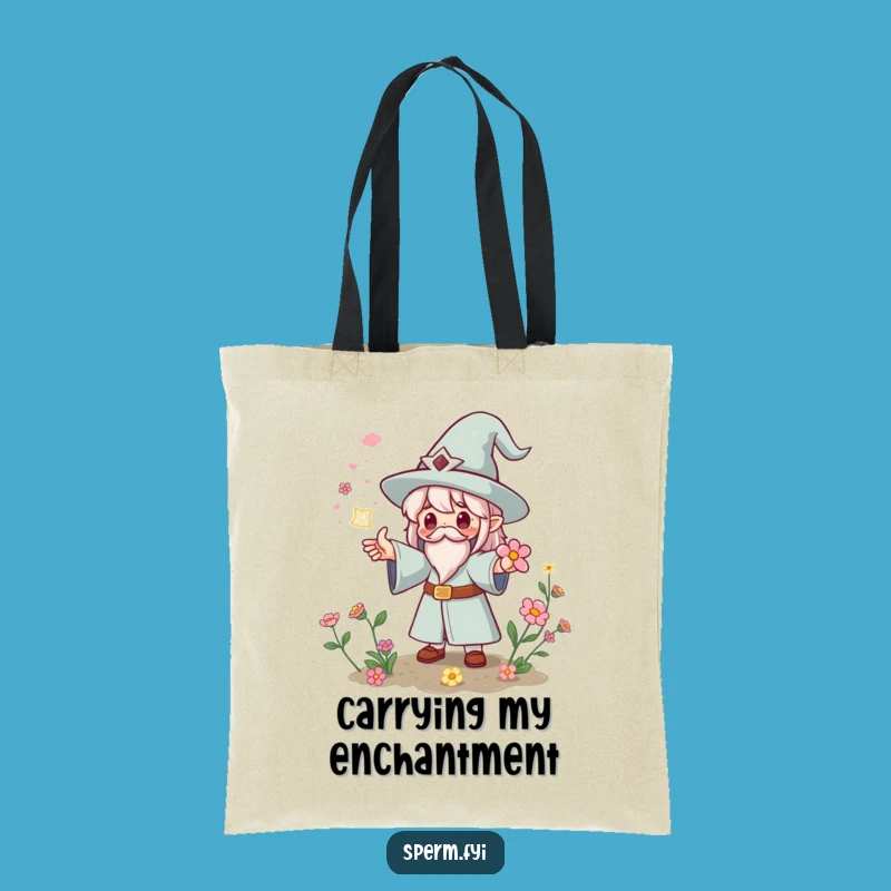 Funny Kawaii Magic Bloom Tote Bag - Wizard Flower Carry Gift