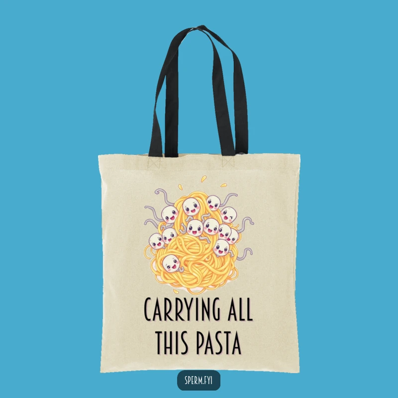 Funny Spaghetti Sperm Tote Bag: Carry Your Humor Boldly